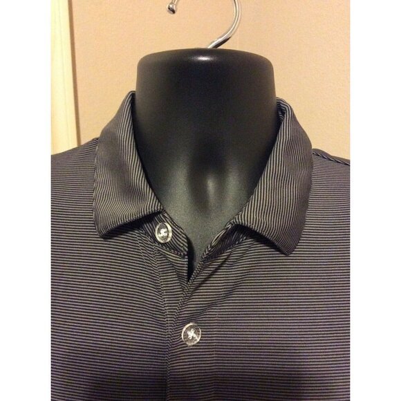 Callaway Opti-Dri Mens Black Grey Striped Short Sleeve Golf Polo Shirt Medium M - Picture 4 of 10
